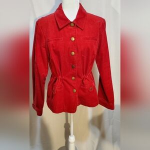 Christopher & Banks Red Corduroy Jacket, medium